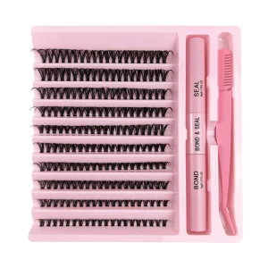 Handmade Customized DIY Eyelash Cluster Kit Bottom Lash Cluster & Individual Lashes Book Fan Eyelashes