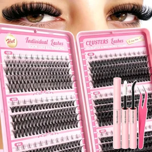 Handmade Diy Volume Lash Clusters Kit Custom Large Capacity DIY Eyelash Book Bluk 30D 40D 50D Faux Mink Fan Eyelashes
