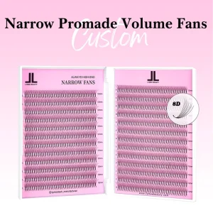 Handmade Fan Eyelashes Extension Premade 8D Pointy Base 1000 Fans 12 Rows Dark Black Korean PBT 5D 7D Middle Stem Custom Logo