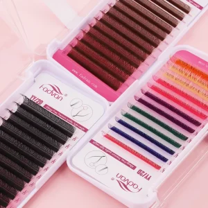 Handmade OEM ODM Individual Synthetic Hair YY Self Grrafting False Eyelash Extensions Premade Volume Fans Natural Black 2D