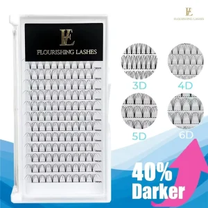 Handmade Premade Fans Eyelashes Korean PBT Fibers Super Soft 16 Rows Middle Tape Volume Lashes 10D XL & Regular Lash Trays