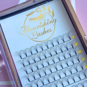 Handmade Premade Fans Lashes 5d 6d 10d Heat Bonded Short Stem Fanned Volume Eyelashes Extensions PBT Material