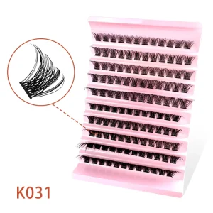 Handmade W02 Flower shaped 10 Rows High end Fiber Fan Eyelashes with Customizable Packaging for Foreign Trade