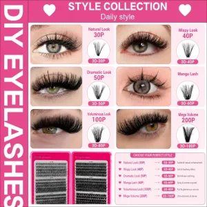 Handmade Waterproof Eyelash Extension Kit Fan Lashes Custom Individual Cluster Wispy DIY Lash Extensions Book