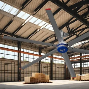 Hanging Industrial HVLS Ceiling Fan 3.5m (12ft) Blade Diameter 6 Blades Aerometal Dual Ball Bearing 3 Year Motor Warranty for