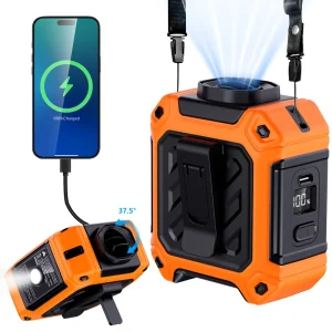 Hanging Mini Outdoor Waist Fan Cooler 10000mah Portable Bladeless Multifunction Waist Mounted Electric Fan with Belt Clip
