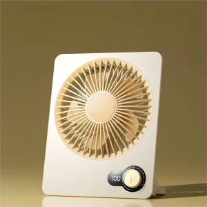 Hanging Portable Electric Plastic Table Fan USB Charging LED Digital Display 90 Adjustable Ultra Thin Quiet Operation Cooling
