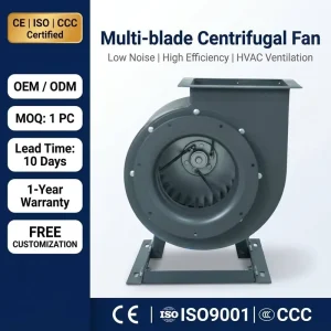 Heavy Duty High Volume Forward Curved Multi Blade Centrifugal Fan for Hotel Restaurant Basement Ventilation
