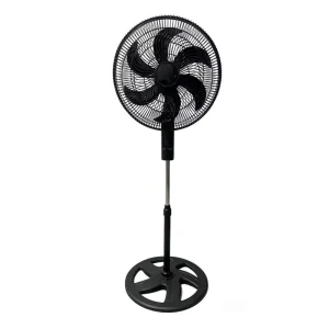 Heavy Duty Standing Fan 55W Black 16 Inch with Safety Grill 3 Speed Rotary Control for Commercial Residential