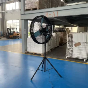 Height Adjustable Tripod Base Oscillating Fan Mobile Industrial HVLS Fan Workshop Ventilation Standing Fan