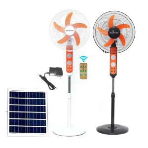 Helios SF-218 Solar Powered Standing Fan with Remote Control Light and Lithium Battery