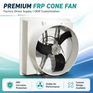 High Airflow FRP Cone Exhaust Fan Low Air Resistance Ventilation Fan for Warehouse Cooling System