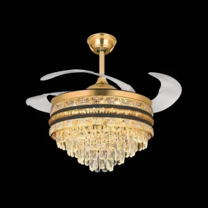 High Brightness LED Ceiling Fan for Indoor Bedroom Low Noise Reversible Motor 6 Adjustable Speeds Remote Control European