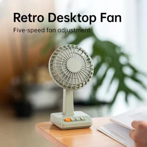 High Capacity Portable Rechargeable Fan 5 Speed Adjustable High Speed Motor Personal Cooling Fan