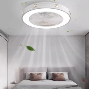 High Class Low Noise Modern Indoor Bedroom Decoration 12 Inch 3 Wind Speed Remote Control Led Ceiling Light Fan
