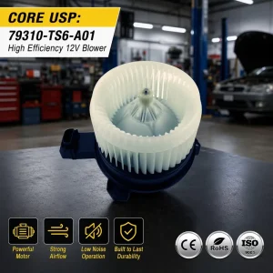 High Efficiency 12V Blower Fan Motor Auto HVAC Replacement for Honda Civic Accord