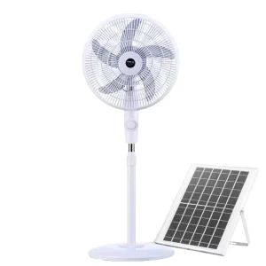 High-Efficiency 220v Adjustable Height Solar-Powered Modern Design Electric Fan for Outdoor and Car Use