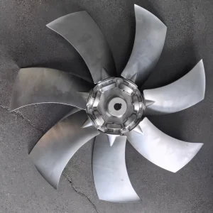 High Efficiency 8 Blades Sickle Serrated Aluminum Axial Cooling Fan Blade for High Temp Blower and Industrial Ventilation