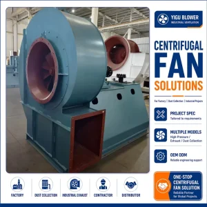 High Efficiency Energy Saving Hot High Pressure Centrifugal Air Blower Fan 30kw for Air Exhaust System Industrial Cooling