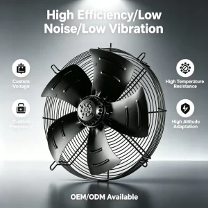 High Efficiency Low Noise High Temp Resistance 5 Blade Black Metal Industrial Exhaust Fan for Factory Workshop Ventilation