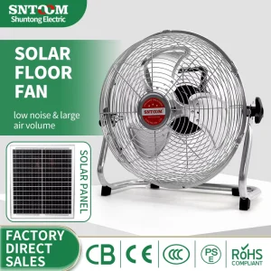 High Efficiency Solar Powered Floor Fan for Outdoor Indoor Cooling