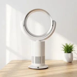High End Bladeless Desk Fan for Office 80 Degree Oscillating Cooling Fan Smart Design Household Safe Bladeless Fan