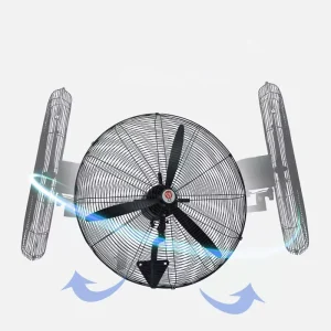 High Industrial Electric Wall Mounted Axial Fan Cast Iron Heavy Duty High Airflow Workshop Exhaust Ventilation Fan AC 220V 240V
