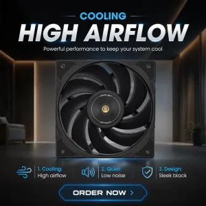 High Performance V28 Chassis Cooling Fan Computer Case Silent 12cm LCP Material FDB Bearing PWM Intelligent 12V