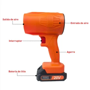 High-Power Cordless Lithium Battery Industrial Mini Air Duster Blower and Air Fan for Camping Barbecue and Garden Use 21V