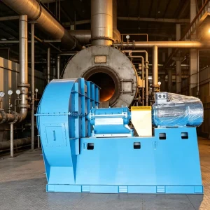 High-Pressure Stainless Steel Freestanding 380V Three-Phase Waste Gas Ventilation Radial Fan with Backward-Curved Blades