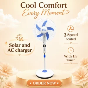 High Quality 16 18 Inch AC DC Rechargeable Floor Fan with Timer and Adapter for Outdoor Hotels and Households