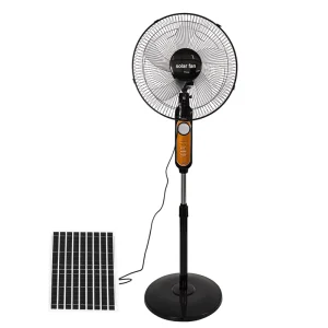 High Quality 16inch 12V Solar Fan Factory Popular Design Manufactured in China with Light and High Wind Speed USB 5V Output