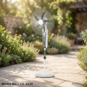 High Quality 18 Inch High Speed Rechargeable Pedestal Fan with 12V4500mAh Lead acid Battery Timer Remote for Household
