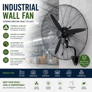 High Quality 20 26 Inch Smart Oscillating Wall Mount High Velocity Industrial Electric Power Fan Metal Outdoor Hotel Box