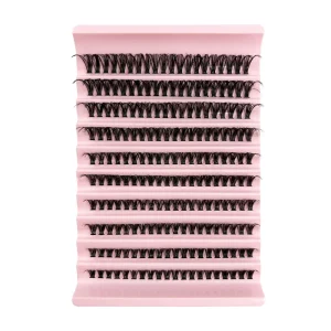 High Quality 280 Piece DIY Eyelash Extension Kit Pink Tray with Individual Cluster Volume Fans False Eyelashes