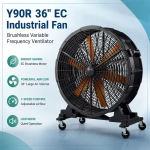 High Quality 36 Inch 250 650RPM 7 Speed Variable Fan Portable Heavy Duty Industrial Fan for Warehouse Workshop Cooling