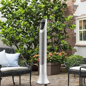 High Quality 36 Inch Electric Bladeless Pedestal Tower Fan Remote Control Modern Style 110V CB Household Hotels Plastic