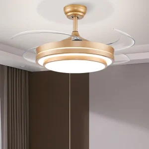 High Quality 36 Inch Gold Recent Remote Control Restaurant Smart Led Fan Ceiling Fan with Light Remote Control Design