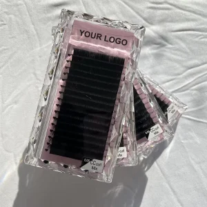 High Quality 7mm Dark Matte Fanning Eyelash Extensions Easy Fan Volume Trays Soft Mink Velvet Lash Trays Natural CC