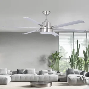 High Quality 84 Inch Industrial Big Size Invisible Blabe Remote Control Led Ceiling Fan With Light