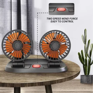 High Quality Electric Car Fan 360 Rotatable Dual Unit Cooling Fan for 12V 24V Auto Vehicles