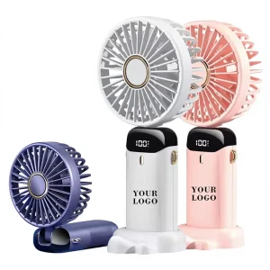 High Quality Phone Stand Handheld Mini Fan Display Screen Foldable Portable Wearable 5 Speed Rechargeable Mni Fan