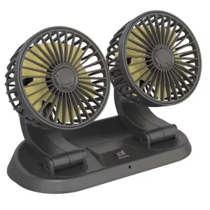 High Quality Portable Dual head Auto Car Fan 360 Adjustable Universal USB Style
