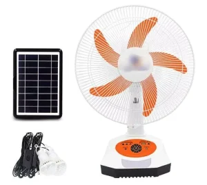 High Quality Small Solar Fan 5 Blades 16Inch Rechargeable Oscillating Solar Fan Electric Wall Mounted Solar Fan With Solar Panel