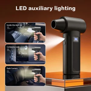 High Speed 120000RPM Brushless Turbo Fan Handheld Air Blower 40 Large Motor LED Light Powerful Air Duster for Car and Home