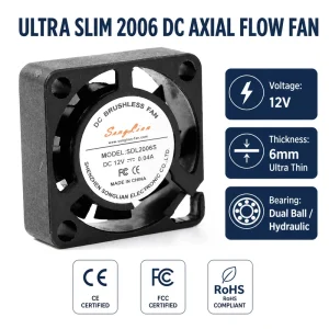 High Speed 20x20x6mm DC 5V 12V 24V 15000RPM Efficient Compact Mini Cooling Fan for 3D Printer LED Driver Power Supply Inverter