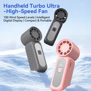 High Speed Adjustable Turbo Digital Display Portable Fan Plastic Universal Blades Handheld Car Household Use Rechargeable