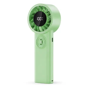 High Speed Bladeless Handheld Portable Fan with LED Display USB Solar Powered 3600mAh Battery for Outdoor Car and Hotel Use