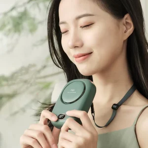 High Speed Brushless Foldable Portable Wearable Neck Fan with Three Speed USB Rechargeable Battery English for Outdoor Use