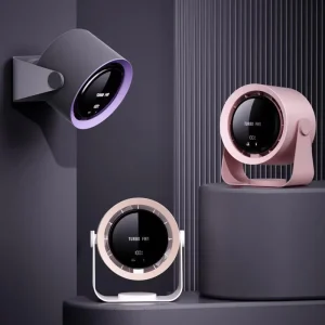 High Speed Desk Fan Table Fans With LCD Screen Wall mountable Personal Air Conditioner High Speed Cool Air Fan for Small Room AC